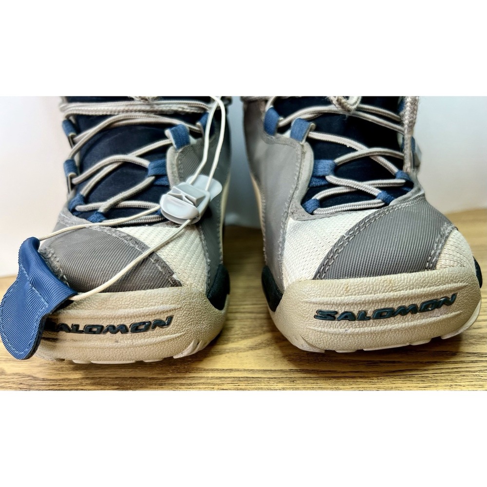 Salomon Womens Snowboard Boots Size 6 Gray Blue Quick Lace All Mtn Freestyle - Picture 3 of 10